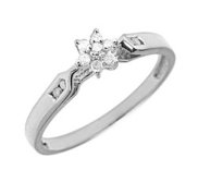 14K Gold Diamond Cluster Promise Ring