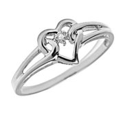 14K Gold Diamond Heart Promise Ring