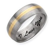 Titanium 14k Gold Inlay 6mm Brushed Men s Promise Band