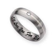 Titanium 6mm Diamond Brushed Men s Promise Ring