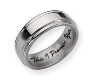 Titanium Grooved Edge 8mm Polished Men s Promise Ring