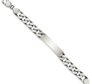 Custom Engraved Sterling Silver Men s Antiqued Curb Link ID Bracelet