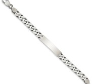 Custom Engraved Sterling Silver Men s Antiqued Curb Link ID Bracelet