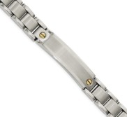 Custom Engraved Stainless Men s Two Tone ID Bracelet