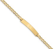 Custom Engraved 14k Gold Men s Curb Link ID Bracelet