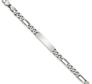 Custom Engraved Sterling Silver Men s Figaro Link ID Bracelet