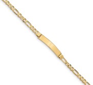 Custom Engraved 14k Gold Men s Figaro Link ID Bracelet