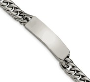 Custom Engraved Stainless Steel Men s Antiqued Curb Link ID Bracelet