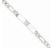 Custom Engraved Sterling Silver Men s Figaro Link ID Bracelet