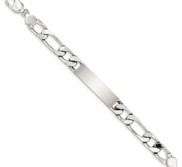 Custom Engraved Sterling Silver Men s Figaro Link ID Bracelet