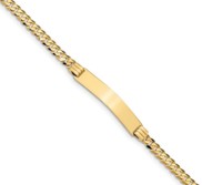 Custom Engraved 14K Gold Men s Curb Link ID Bracelet