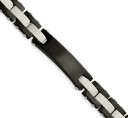 Custom Engraved Stainless Steel Men s Black ID Bracelet