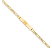 Custom Engraved 14k Gold Men s Figaro Link ID Bracelet