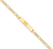 Custom Engraved 14k Gold Men s Figaro Link ID Bracelet