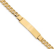 Custom Engraved 14k Gold Men s Curb Link ID Bracelet