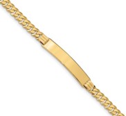 Custom Engraved 14K Gold Men s Curb Link ID Bracelet