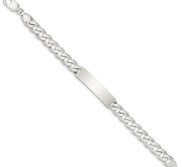 Custom Engraved Sterling Silver Men s Polished Curb Link ID Bracelet