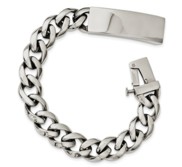 Custom Engraved Stainless Steel Men s Curb Link 8 5in ID Bracelet