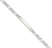 Custom Engraved Sterling Silver Men s Figaro Link ID Bracelet