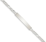 Custom Engraved Sterling Silver Women s Figaro Link ID Bracelet