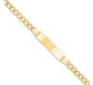 Custom Engraved 14k Gold Women s Curb Link ID Bracelet