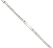 Custom Engraved Sterling Silver Women s Curb Link ID Bracelet