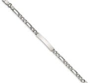 Custom Engraved Sterling Silver Women s Figaro Link ID Bracelet