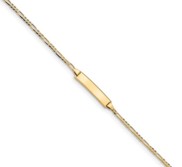 Custom Engraved 14k Gold Women s Figaro Link ID Bracelet