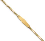 Custom Engraved 14k Gold Women s Curb Link ID Bracelet