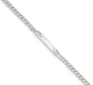 Custom Engraved Sterling Silver Women s Curb Link ID Bracelet