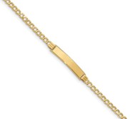 Custom Engraved 14k Gold Women s Curb Link ID Bracelet