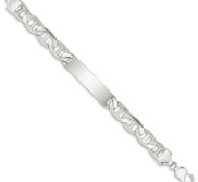 Custom Engraved Sterling Silver Women s Anchor Link ID Bracelet