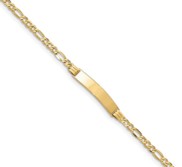 Custom Engraved 14k Gold Women s Figaro Link ID Bracelet