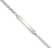 Custom Engraved Sterling Silver Children s Figaro Link ID Bracelet