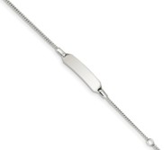 Custom Engraved Sterling Silver Children s Curb Link ID Bracelet