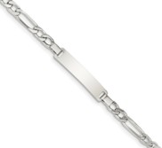 Custom Engraved Children s Figaro Link ID Bracelet