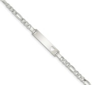 Custom Engraved Sterling Silver Children s Figaro Link ID Bracelet