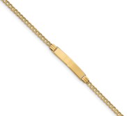 Custom Engraved 14k Gold Children s Curb Link ID Bracelet