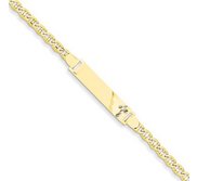 Custom Engraved 14k Gold Two Tone Children s Anchor Link ID Bracelet