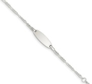 Custom Engraved Sterling Silver Children s Figaro Link ID Bracelet