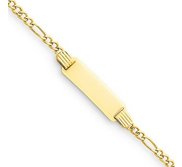 Custom Engraved 14k Gold Children s Figaro Link ID Bracelet