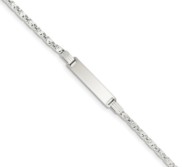 Custom Engraved Sterling Silver Children s Curb Link ID Bracelet