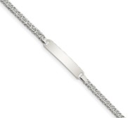 Custom Engraved Sterling Silver Children s Curb Link ID Bracelet