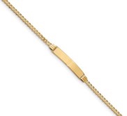 Custom Engraved 14k Gold Children s Curb Link ID Bracelet