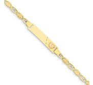 Custom Engraved 14k Gold Children s Heart ID Bracelet