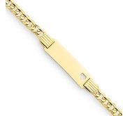 Custom Engraved 14k Gold Children s Curb Link ID Bracelet