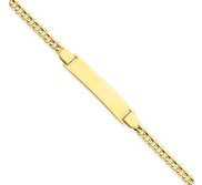 Custom Engraved 14k Gold Children s Curb Link ID Bracelet