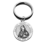 Sacred Heart Of Mary Religious Engravable Keychain