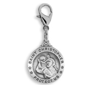 Saint Christopher Medal with Lobster Claw Attachment