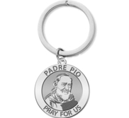 Padre Pio Religious Engravable Keychain